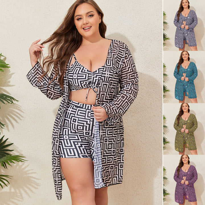 Women's Swimwear Set with Stylish Kimono and Shorts EB