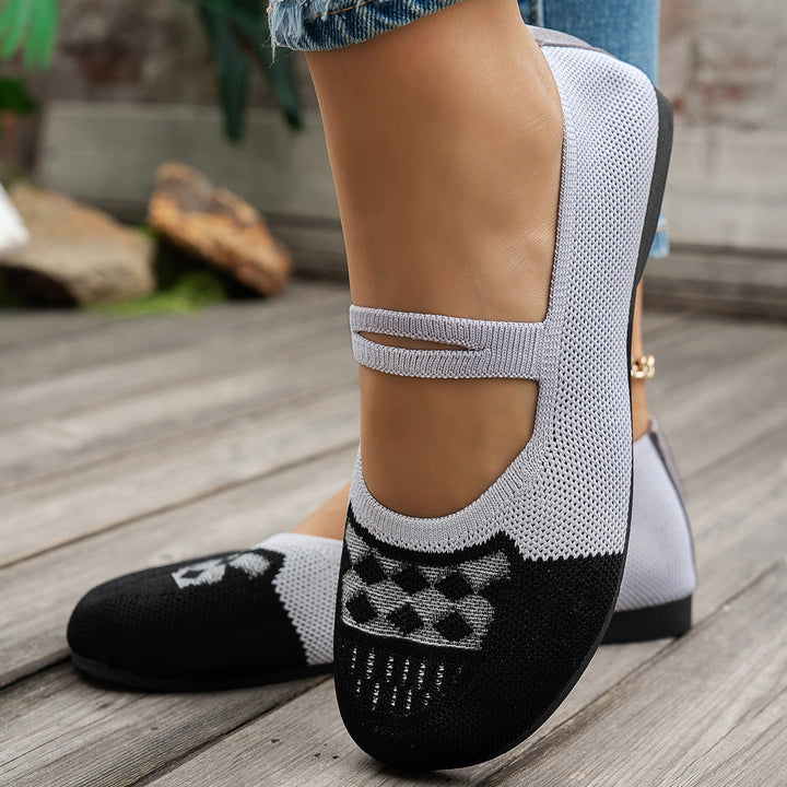 Women's Knit Ballet Flats Breathable Slip-On