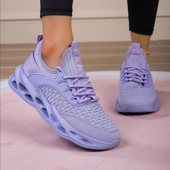 Women's Breathable Running Shoes with Elastic Upper and Non-Slip Sole EB