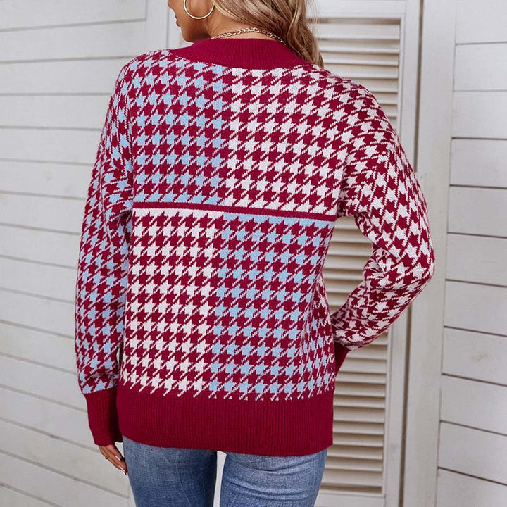 Casual Geometric Knit Pullover