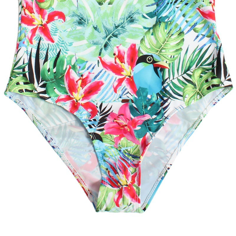 Women's Swimsuit One-Piece with Cute Tropical Pattern EB
