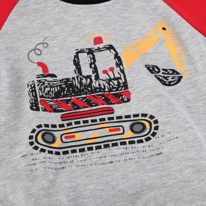 Boys Sweatshirt with Creative Excavator Motif EB