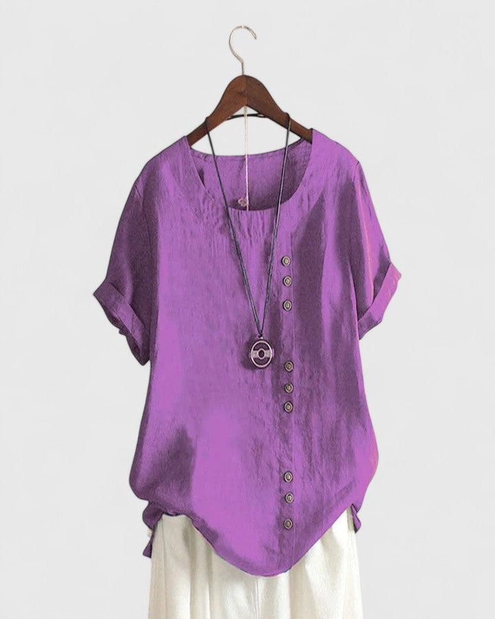 Elisavie Comfortable Short Sleeve Blouse - Elena Harper