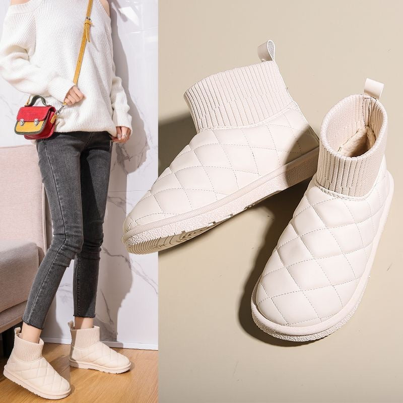 Women's Comfortable and Stylish Winter Boots with Elastic Shaft and Non-Slip Sole EB