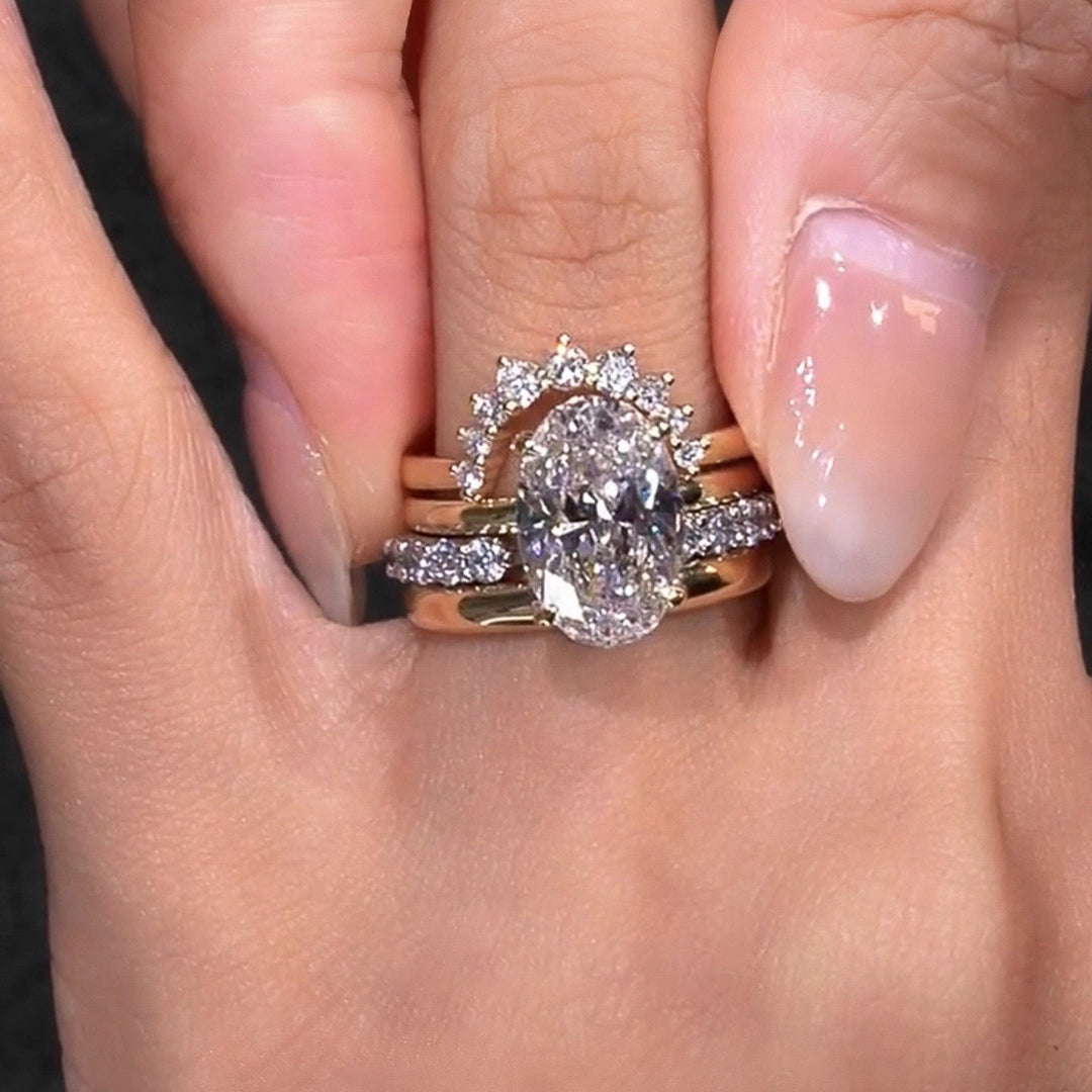 Elegant European Style Stacked Zirconia Diamond Ring - Elena Harper