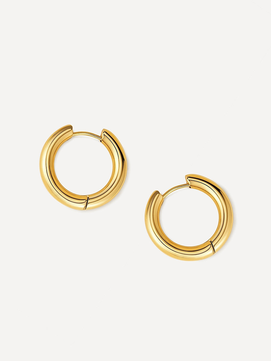 Medium Diamond Hoops of 24 mm, view 10 - Elena Harper