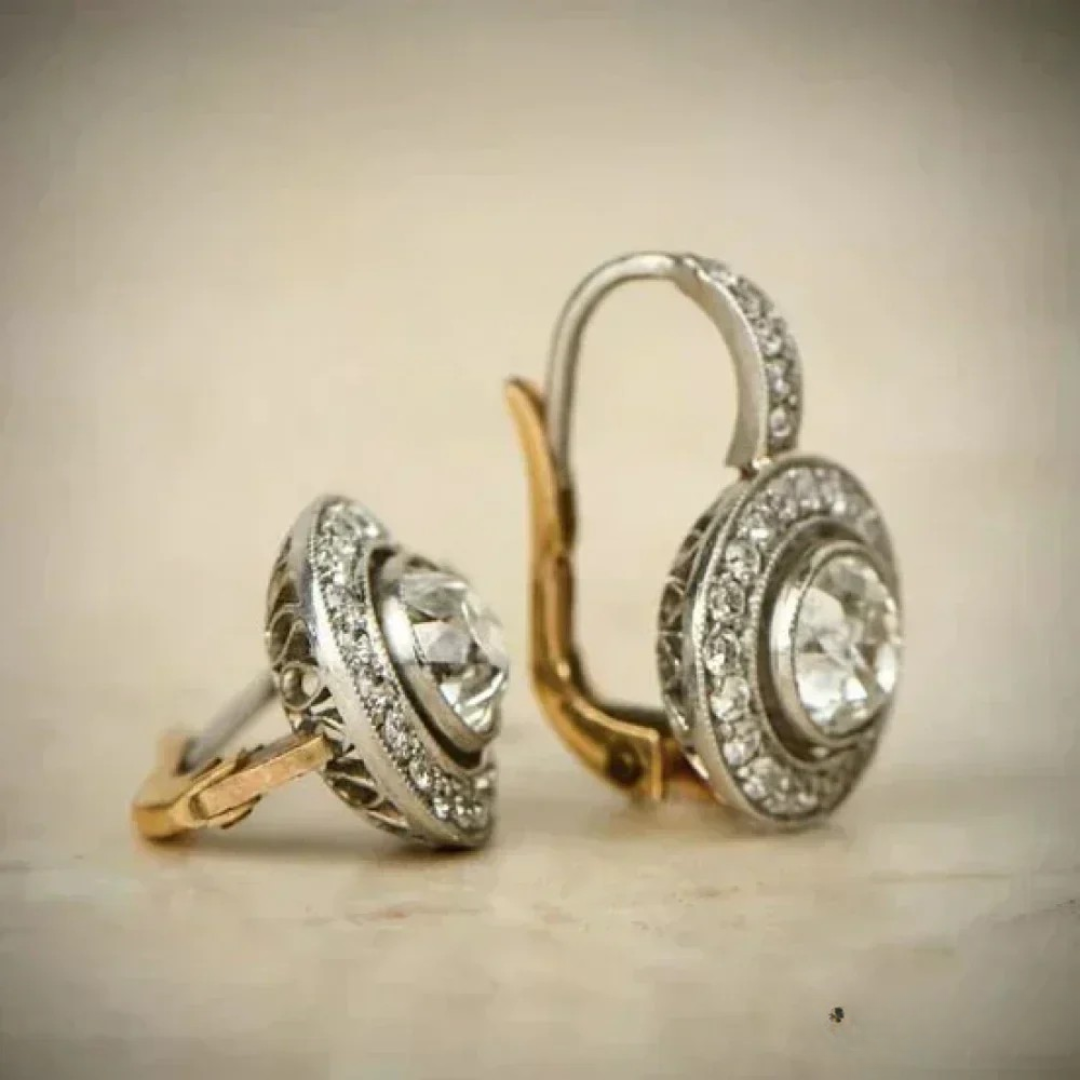 Vintage silver earrings with zirconia - Elena Harper