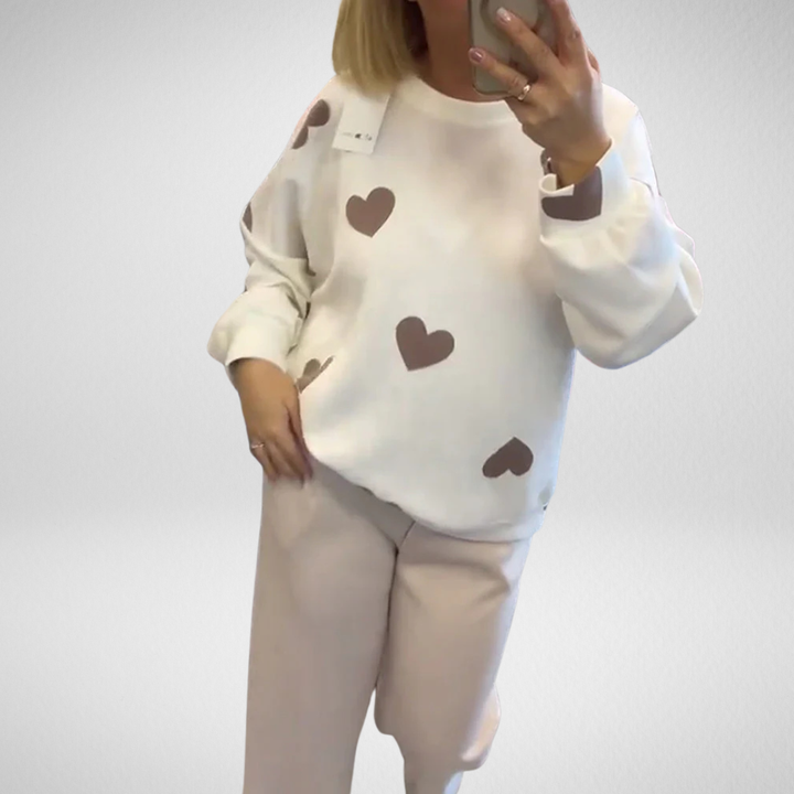 Anais Sweater With Hearts - Elena Harper