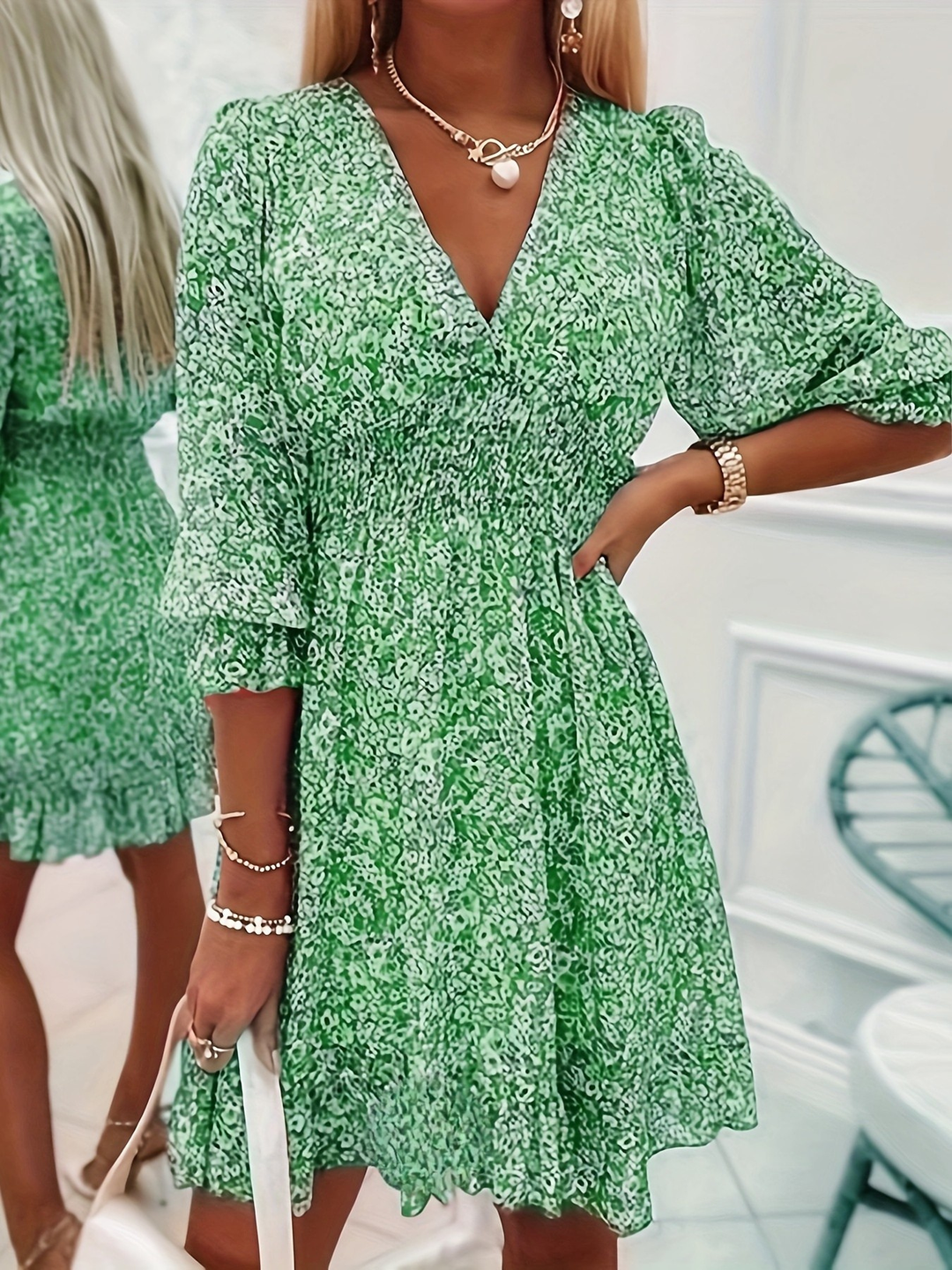 Evie Elegant Floral Ruffle Mini Dress - Elena Harper