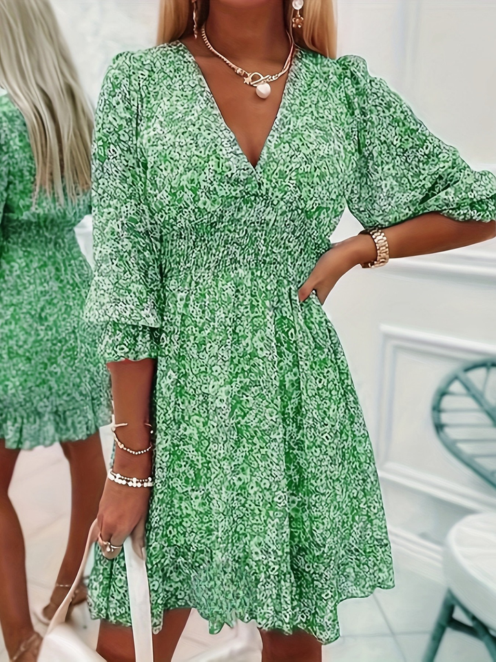 Evie Elegant Floral Ruffle Mini Dress - Elena Harper
