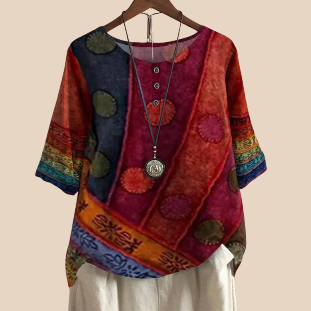 Valarie Colorful Bohemian Top - Elena Harper