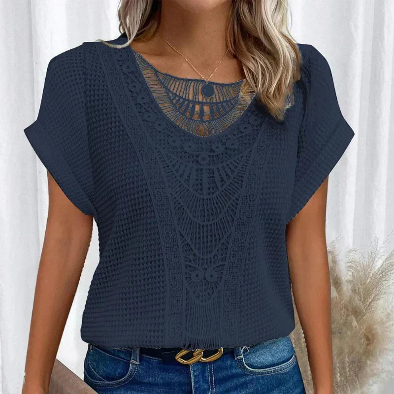 Aura -Delicate Textured Blouse - Elena Harper
