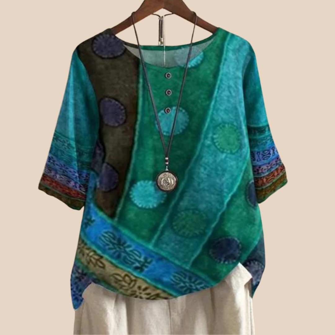Valarie Colorful Bohemian Top - Elena Harper