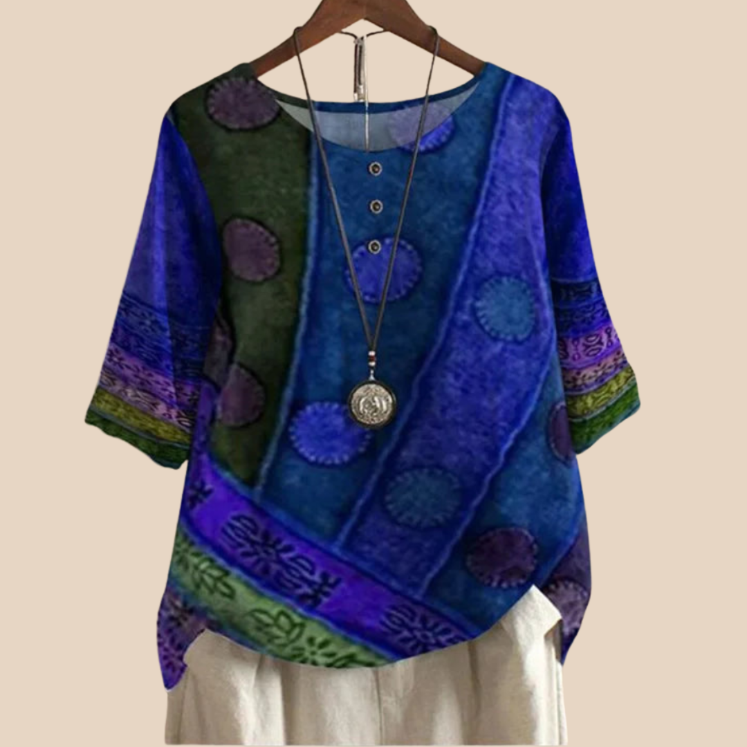 Valarie Colorful Bohemian Top - Elena Harper