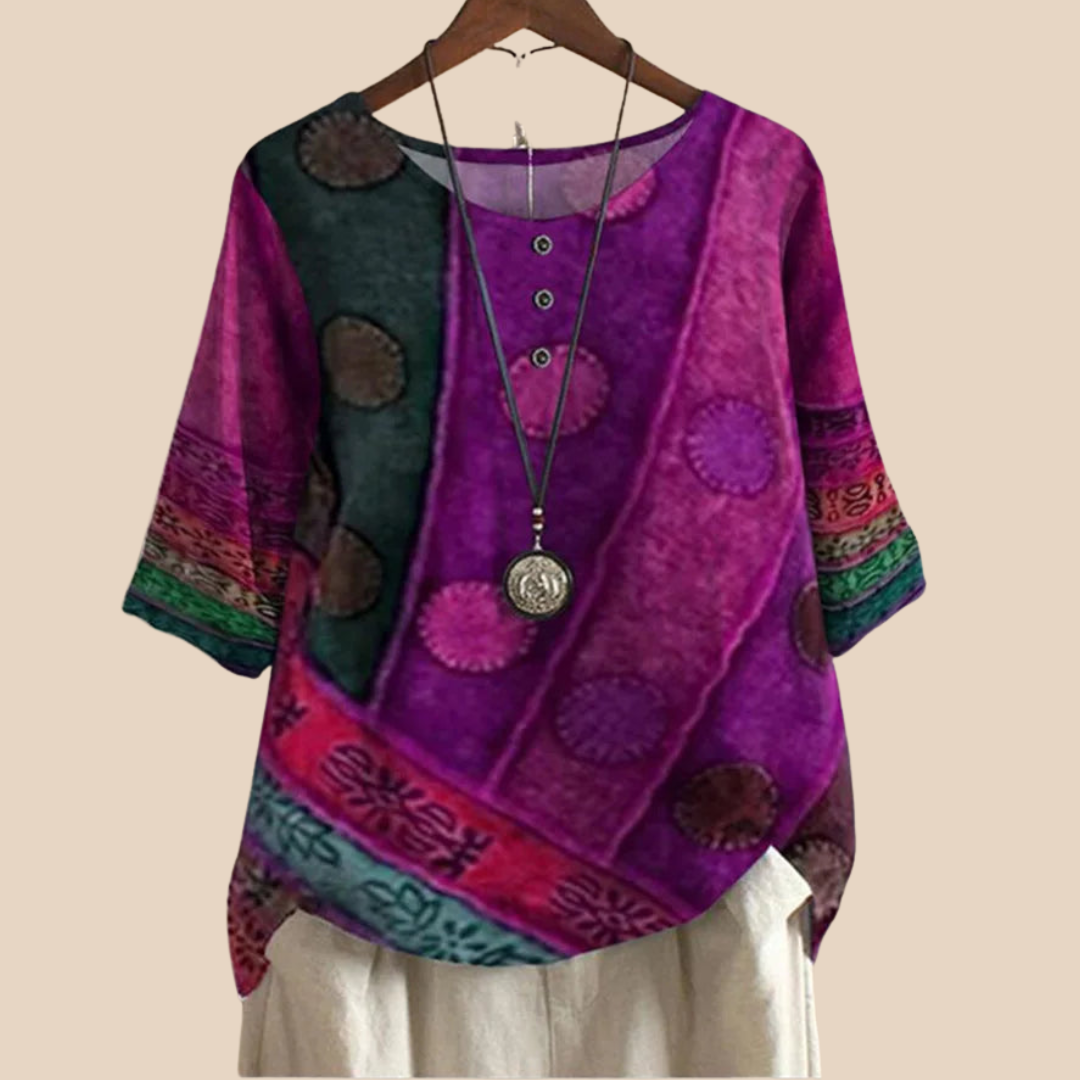 Valarie Colorful Bohemian Top - Elena Harper