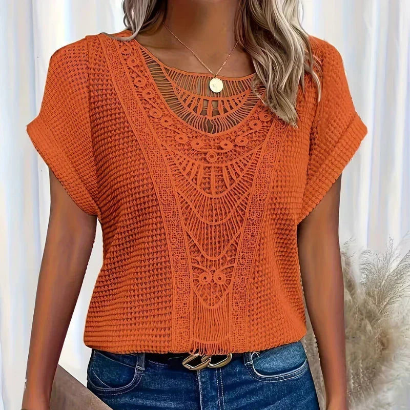 Aura -Delicate Textured Blouse - Elena Harper