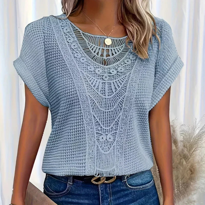 Aura -Delicate Textured Blouse - Elena Harper