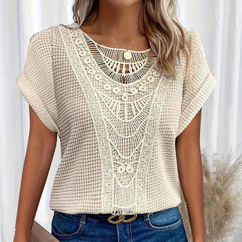 Aura -Delicate Textured Blouse - Elena Harper
