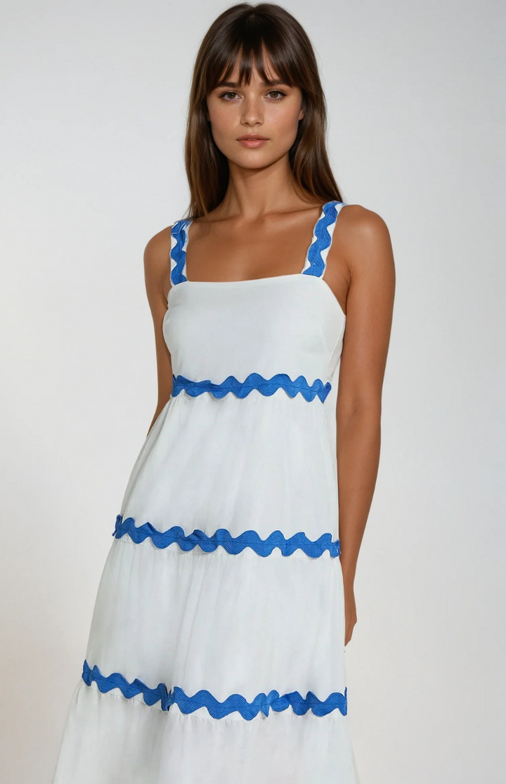 The Wavy Charm Midi Dress - Elena Harper