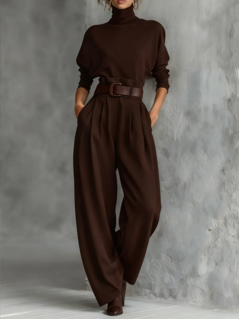 Jessica Elegant Top & Straight-Leg Pants Set - Elena Harper