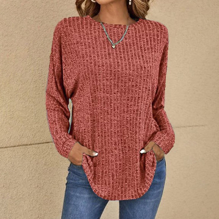 Clemence Relaxed Fit Crew Neck Jumper with Long Sleeves for Women - Elena Harper