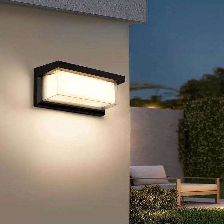 Outdoor Wall Lamp with Motion Sensor – Black, Waterproof LED Garden Lighting