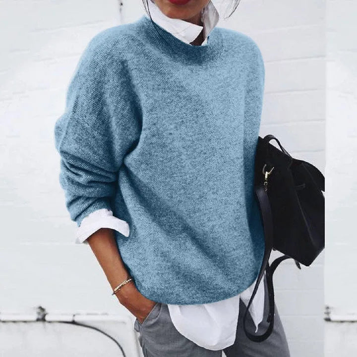 Camille - Elegant Oversized Sweater with High Collar