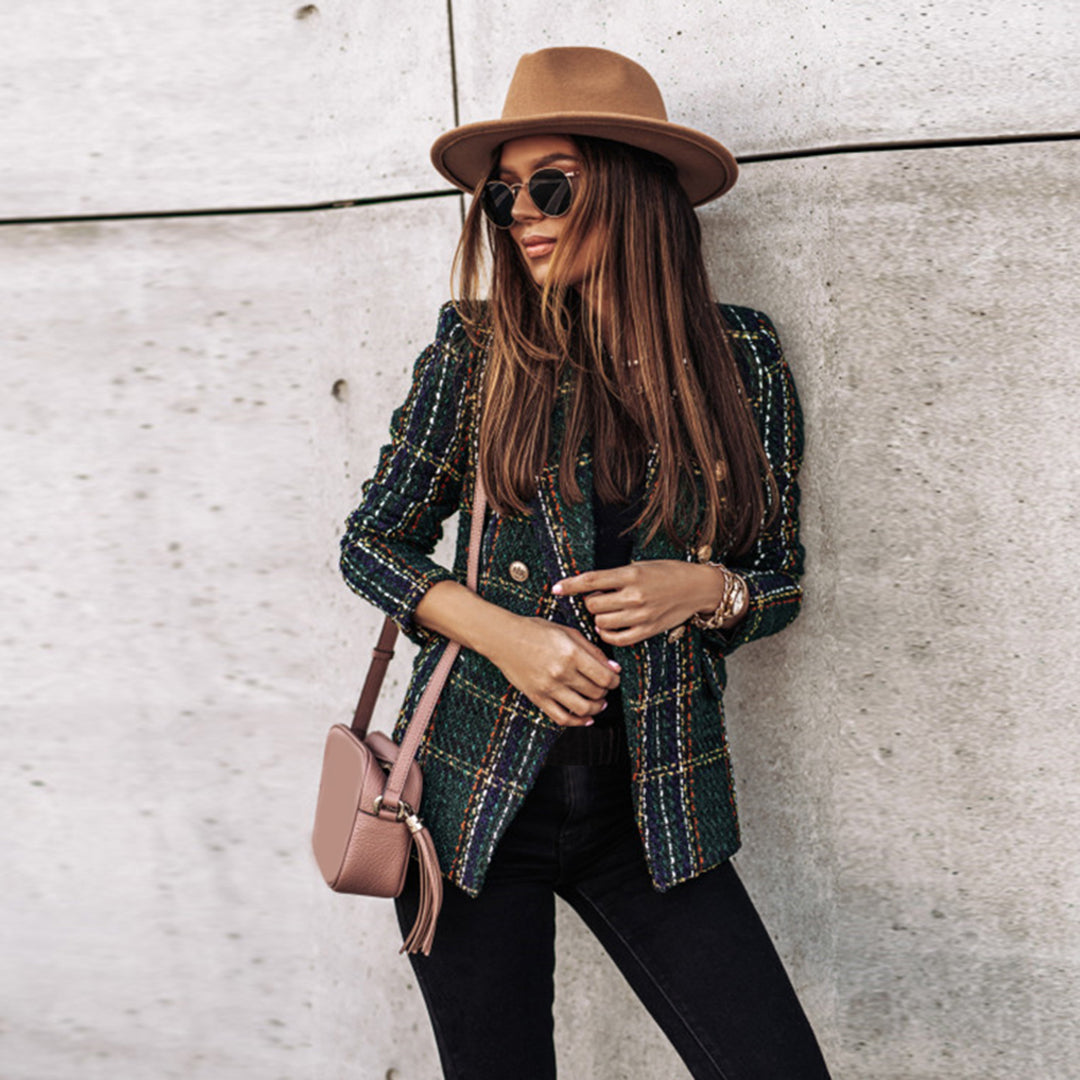 Adeline Structured Jacket with Clean Front and Long Sleeves for Women - Elena Harper