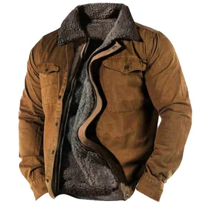Men's Sherpa Collar Shirt Jacket - Warm & Versatile