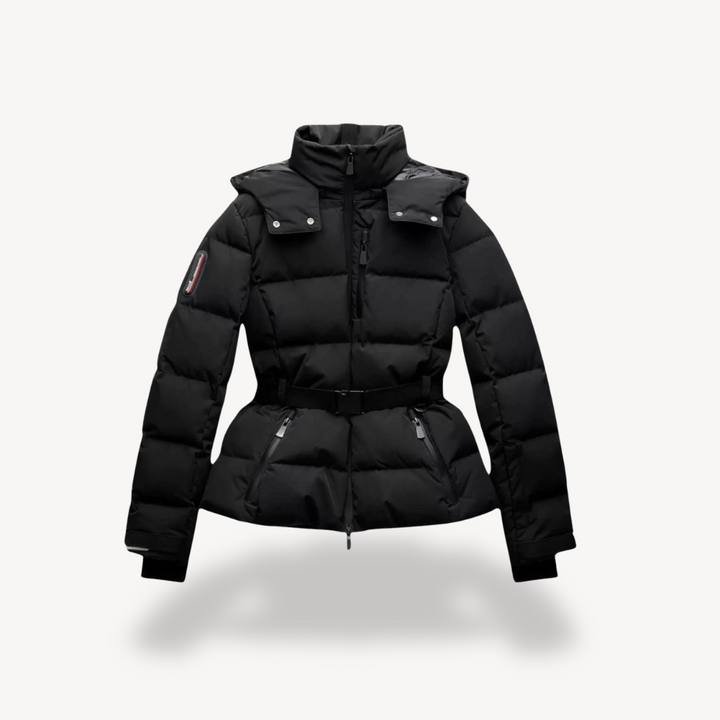 Women's Belted Puffer Jacket - Warm & Stylish Winter Coat
