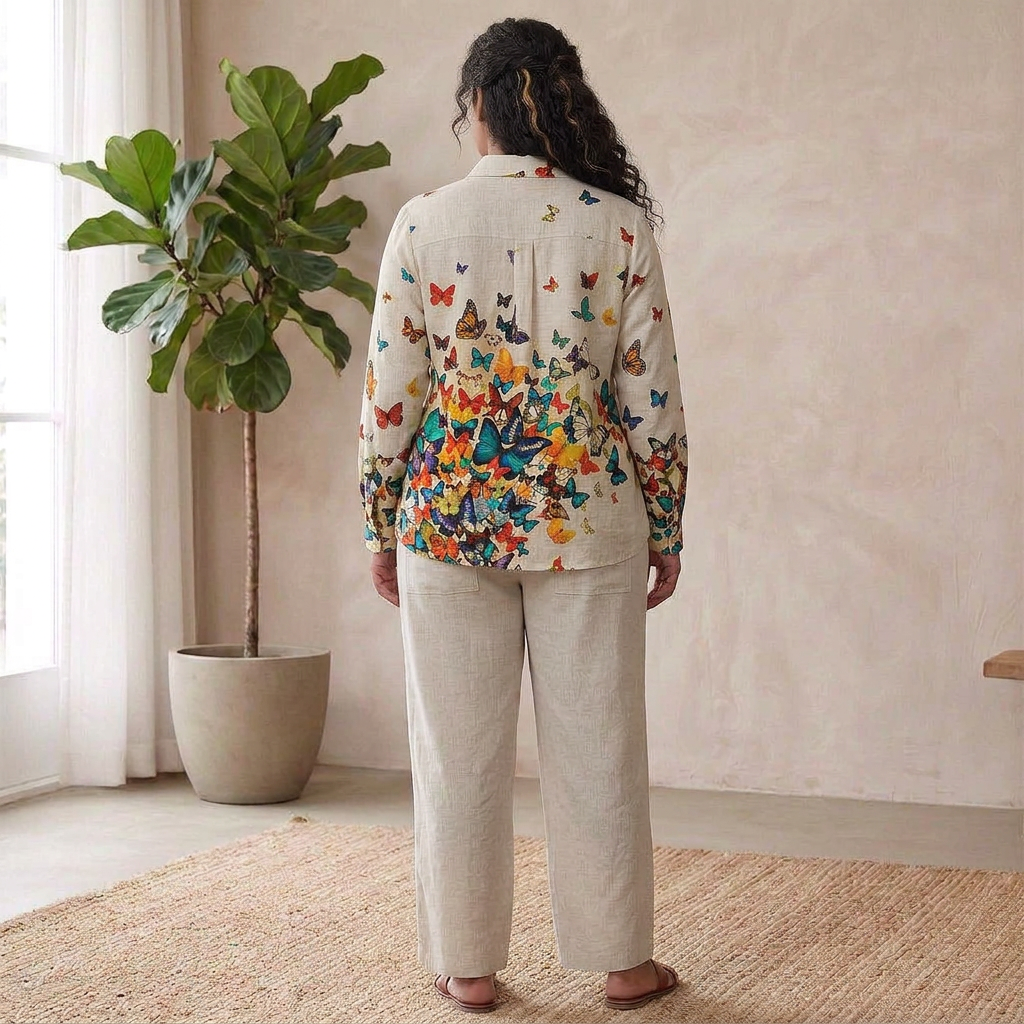 Perdita Floral & Butterfly Print Women’s Shirt: Effortless Everyday Style
