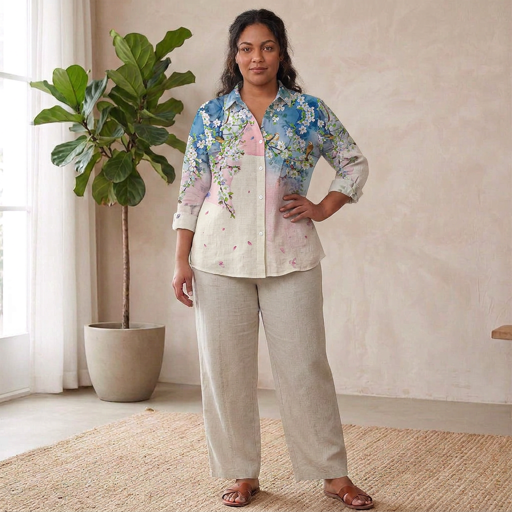 Perdita Floral & Butterfly Print Women’s Shirt: Effortless Everyday Style