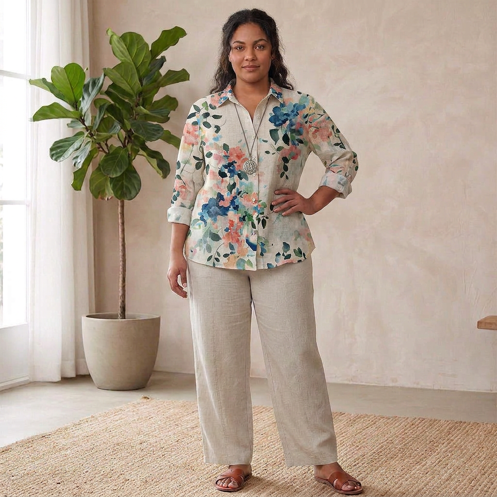 Perdita Floral & Butterfly Print Women’s Shirt: Effortless Everyday Style