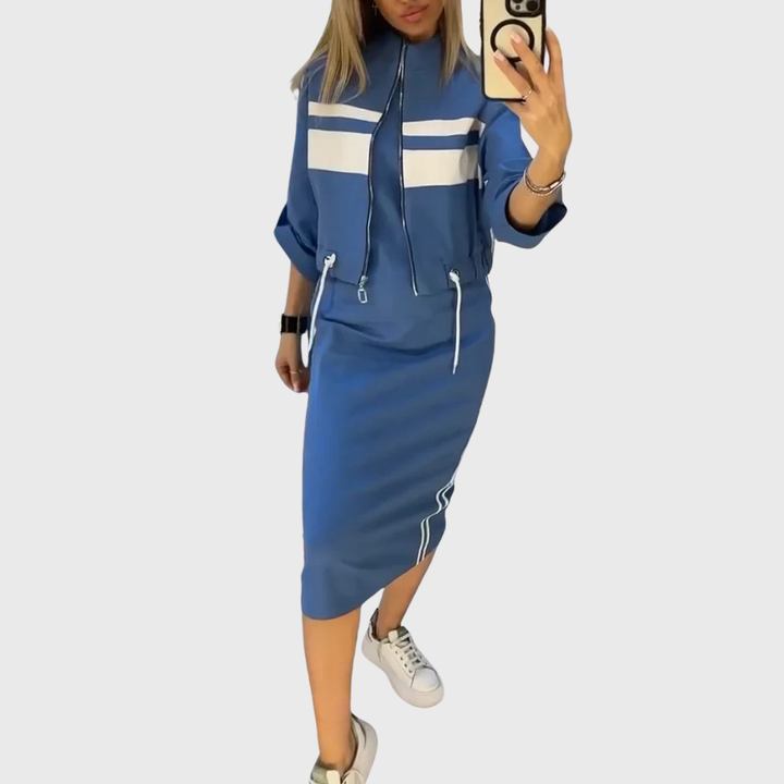Adelia | Two-Piece Knit Set with Matching Top and Trousers for Women