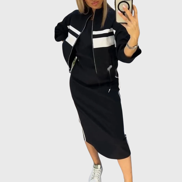 Adelia | Two-Piece Knit Set with Matching Top and Trousers for Women