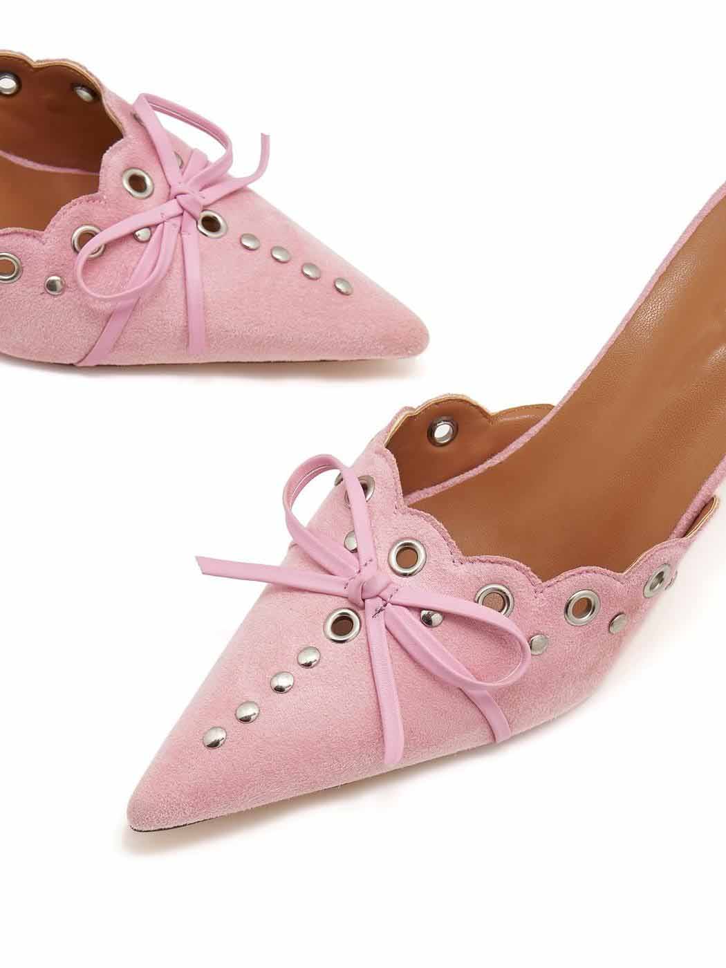 Hollow Pointed High Heels Sandals Closed Toe Half Slippers