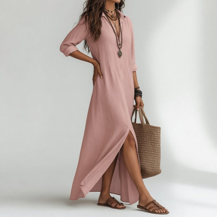 Oversized Bohemian Long Shirt Dress - Pure Fluid Timeless Cotton