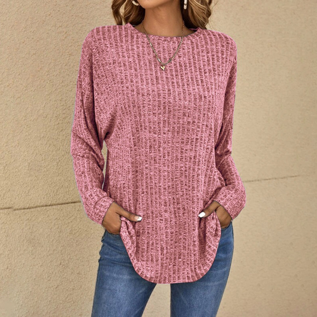 Clemence Relaxed Fit Crew Neck Jumper with Long Sleeves for Women - Elena Harper