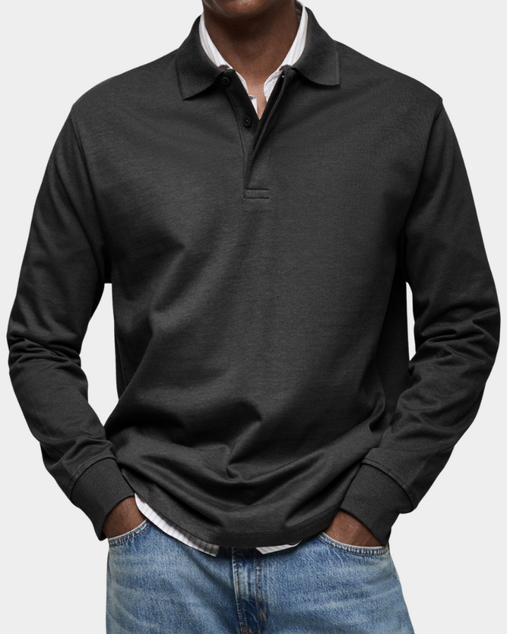Long Sleeve Polo Shirt for Men | Comfortable & Timeless