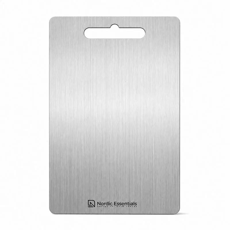 Stainless Steel Cutting Board Double-Sided - Antibacterial Kitchen Board Knife-Friendly