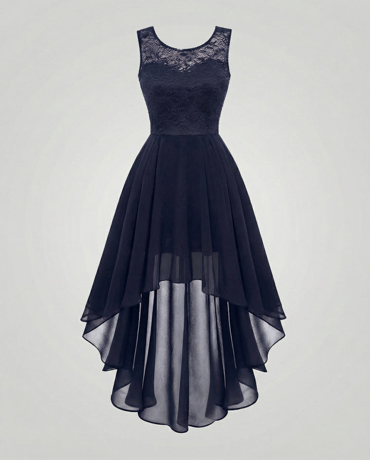Elegant Evening Dress Made of Chiffon with Lace