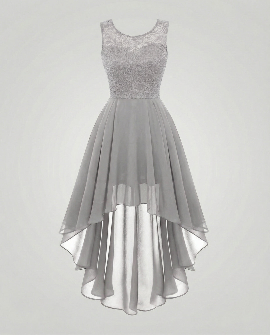 Elegant Evening Dress Made of Chiffon with Lace