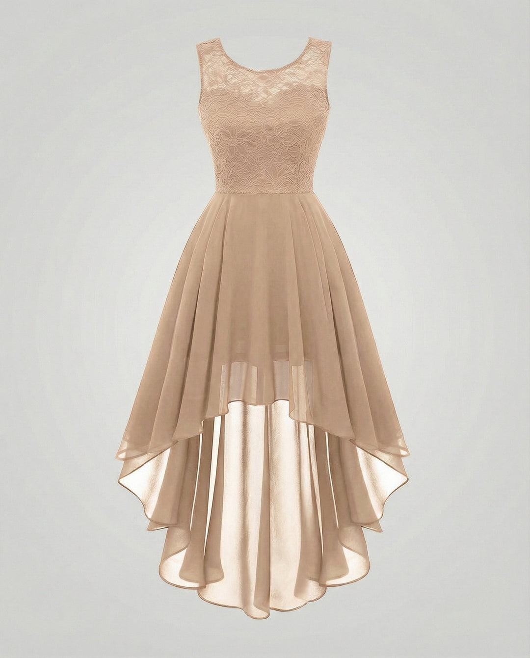 Elegant Evening Dress Made of Chiffon with Lace