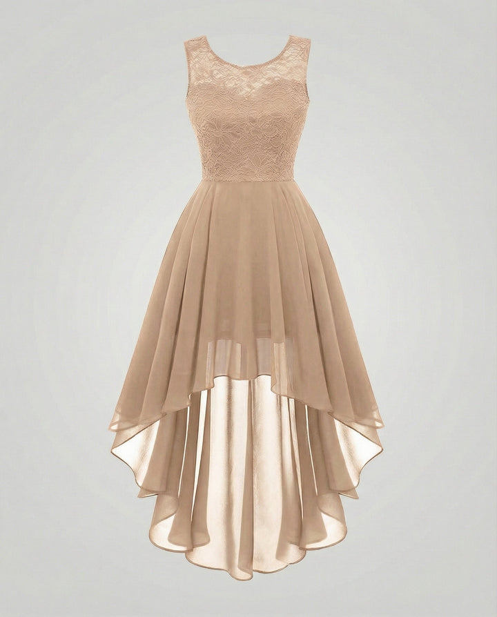 Elegant Evening Dress Made of Chiffon with Lace