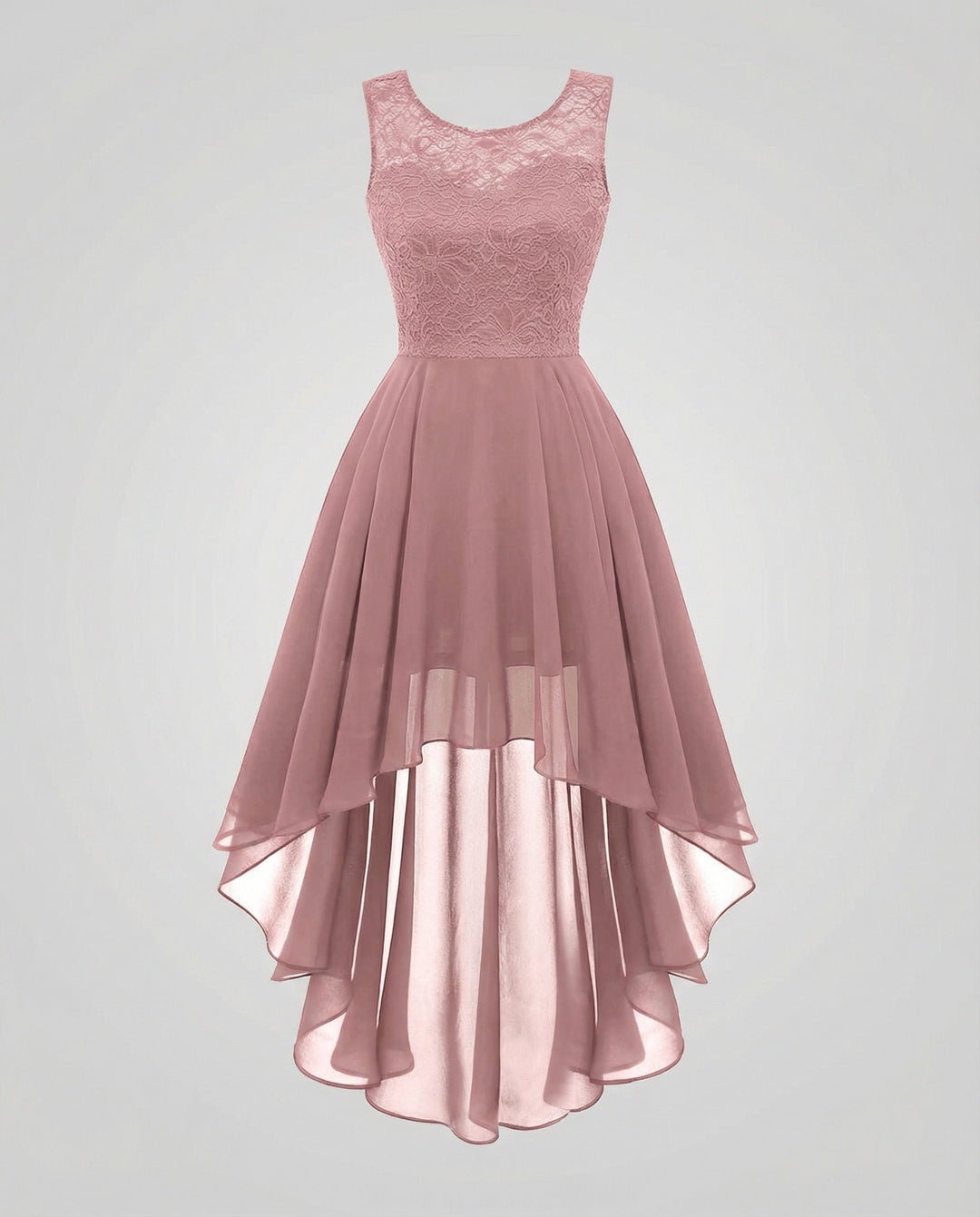 Elegant Evening Dress Made of Chiffon with Lace