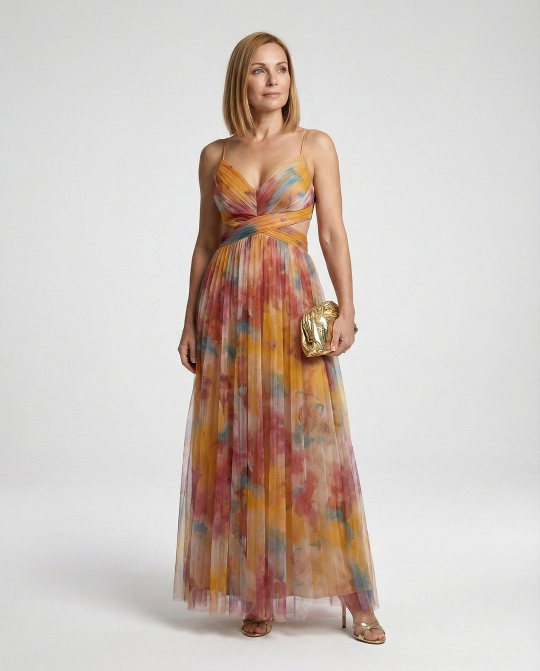 Women's Evening Dress Chiffon with Cut-Out