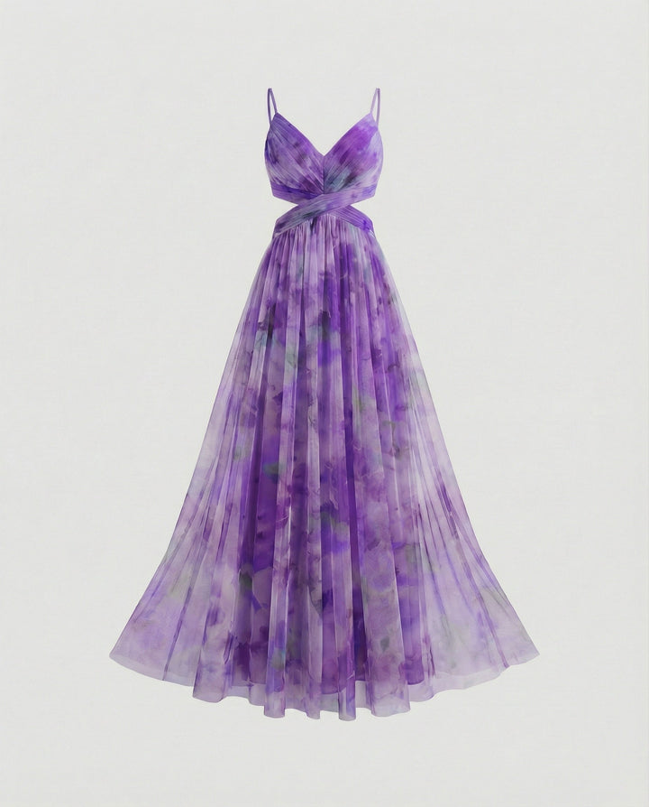 Women's Evening Dress Chiffon with Cut-Out