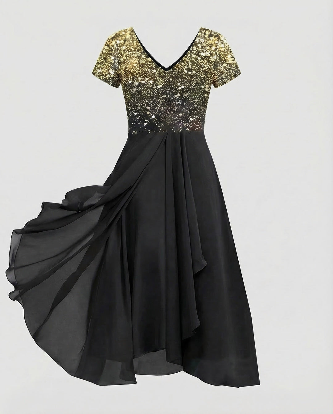 Ladies Evening Dress Long Sequins Tulle