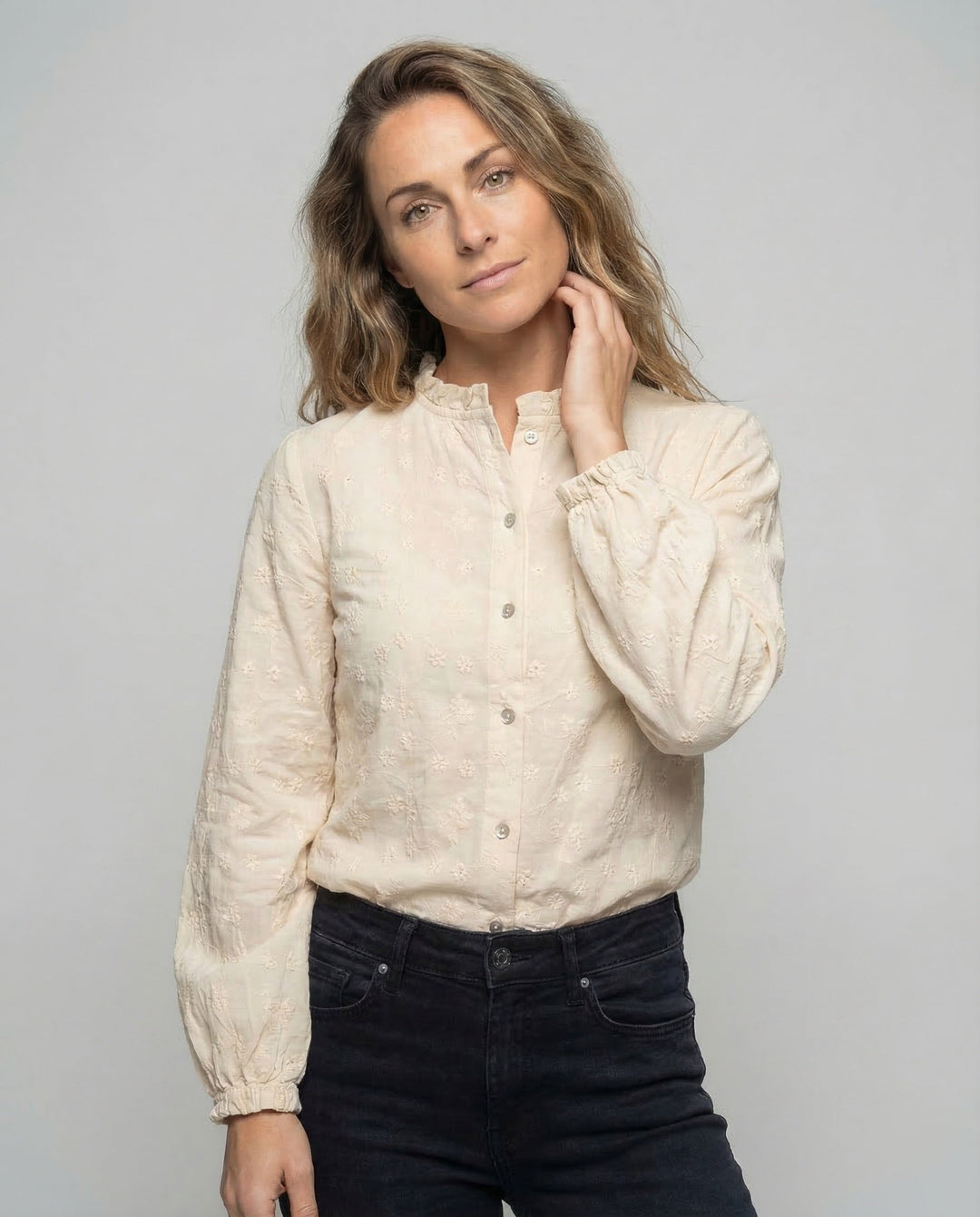 Women's Cotton Embroidered Blouse Light