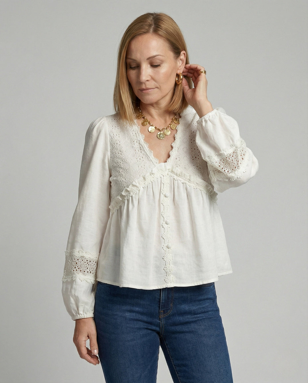 Women's Lace Vintage Blouse